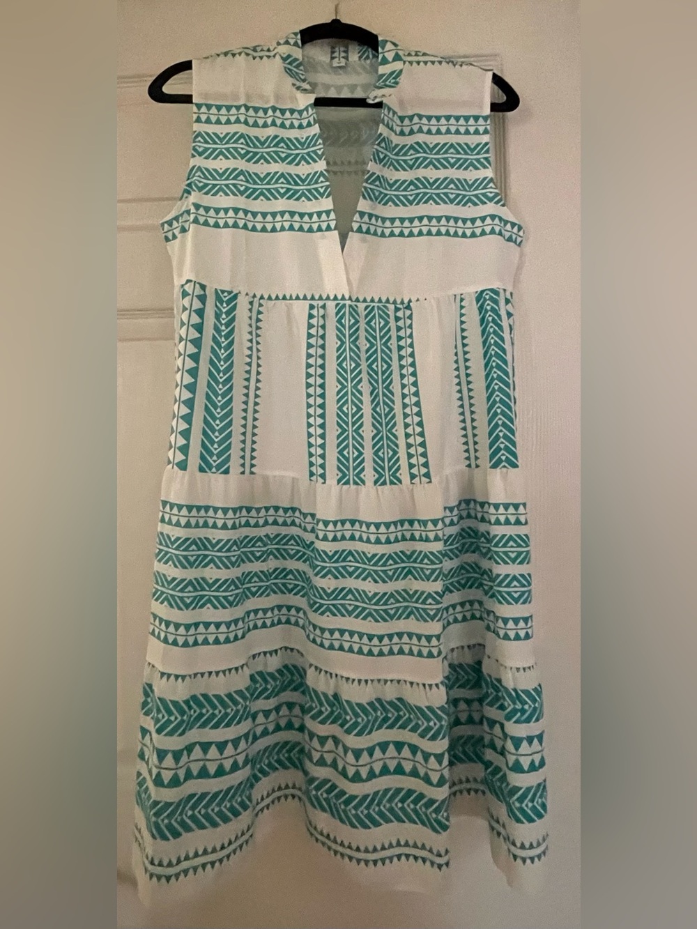 Women’s Teal and White Dress
